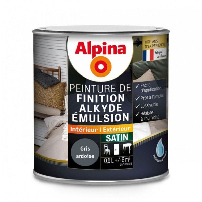ALKYDE EMULSION SATIN 0,5 L GRIS ARDOISE