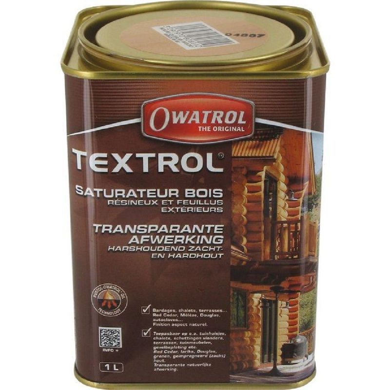 SATURATEUR - OWATROL - BOIS EXTÉRIEUR TEXTROL BIDON 1L
