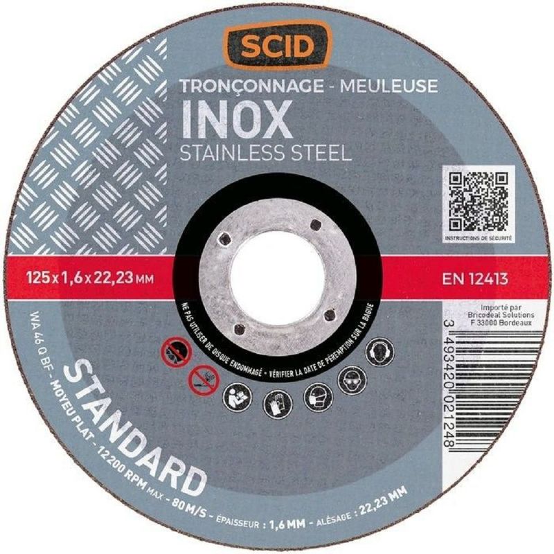 DISQUE A TRONC0NNER INOX0 D.125