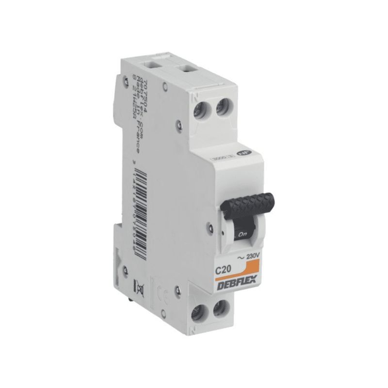 Disjoncteur 3KA PH+N 20A gris - DEBLFEX