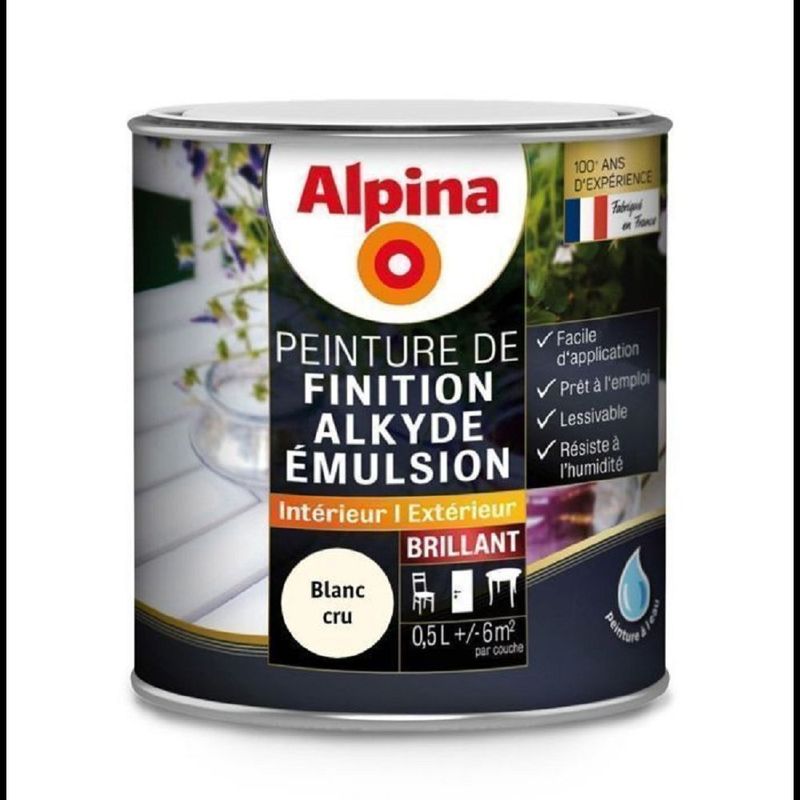 ALKYDE EMULSION BRILLANT 0,5 L BLANC ECRU