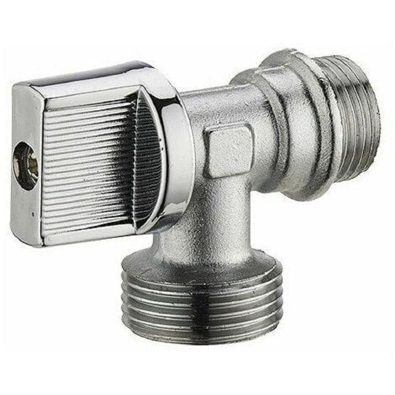 ROBINET M.A.L 1/4T ÉQUERRE DM 1/2 3/4 CHR SACHET 1 PIÈCE
