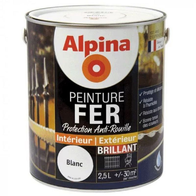 PEINTURE FER BLANC ANTI ROUILLE 2,5L