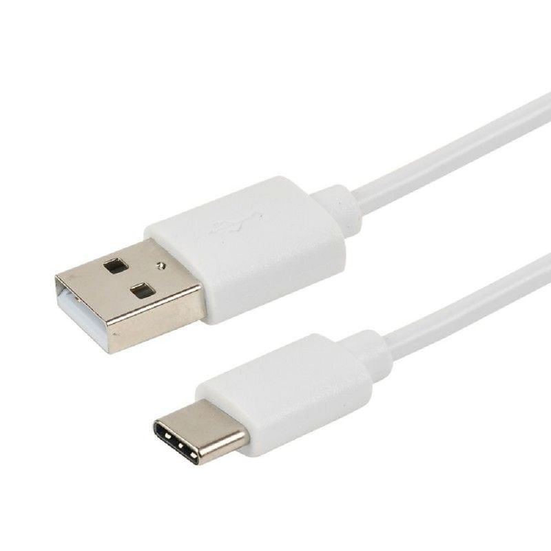 Cordon USB 2.0 - A M / C M - 3A - blanc - 2m