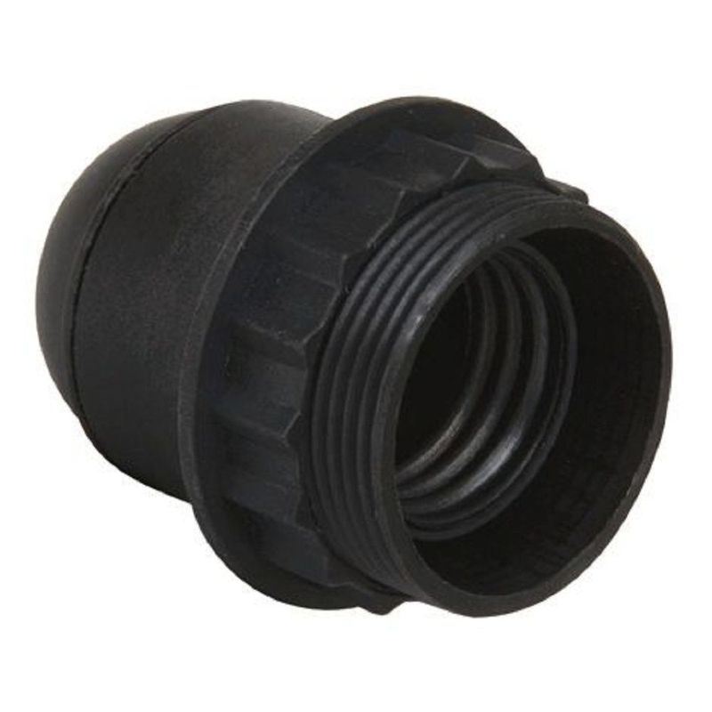 DOUILLE PLASTIQUE 1/2 FILETEE SB E27 NOIR