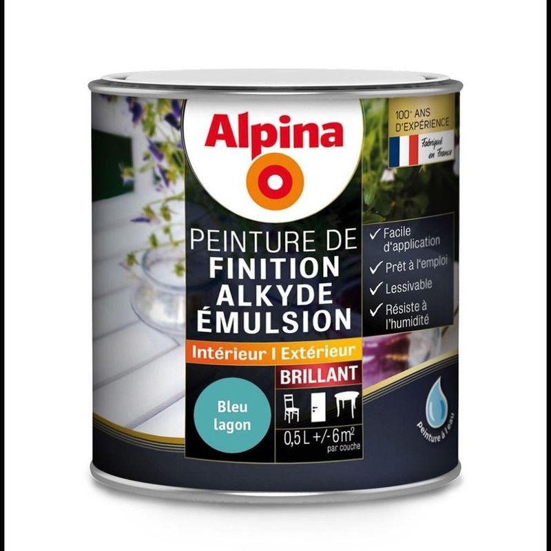 ALKYDE EMULSION BRILLANT 0,5 L BLEU LAGON