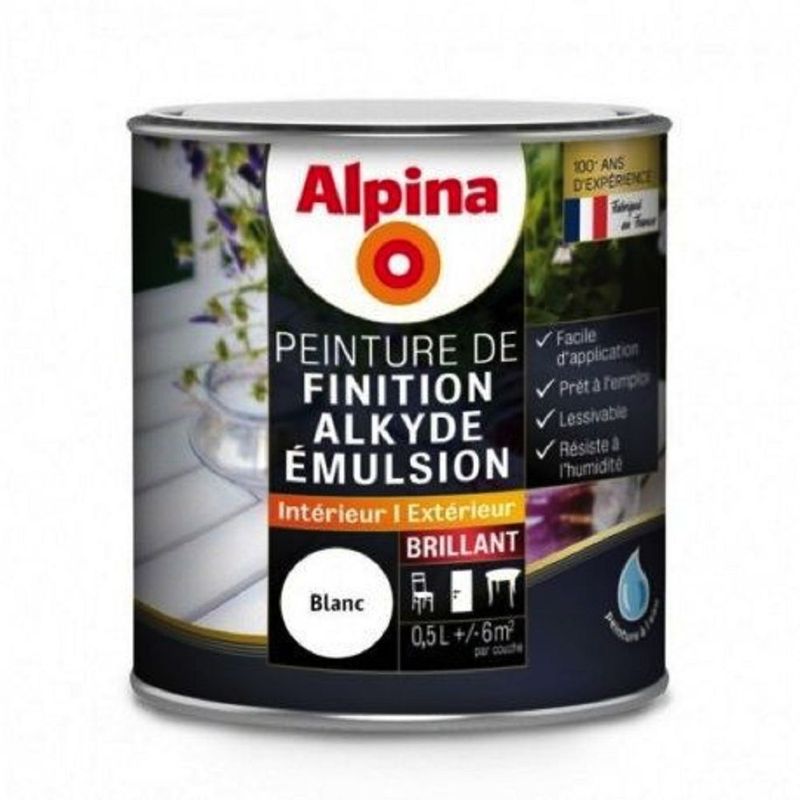 ALKYDE EMULSION BRILLANT 0.5L BLANC
