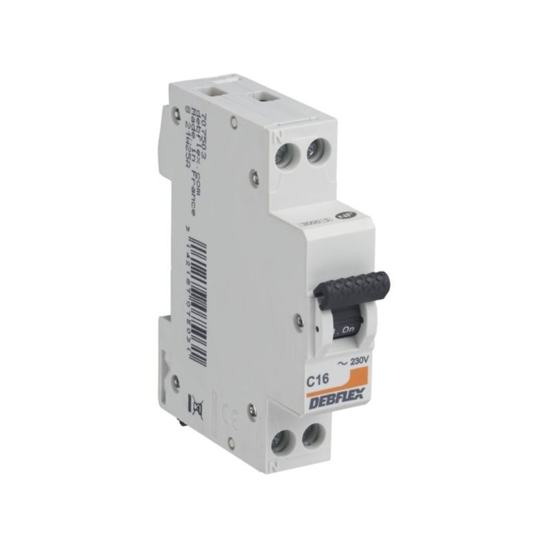 Disjoncteur 3KA PH+N 16A gris - DEBLFEX
