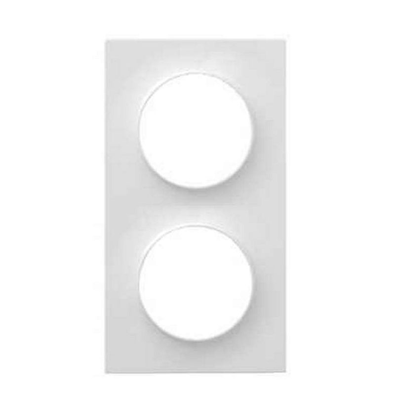 Odace Styl, plaque Blanc 2 postes horizontaux ou verticaux entraxe 71mm