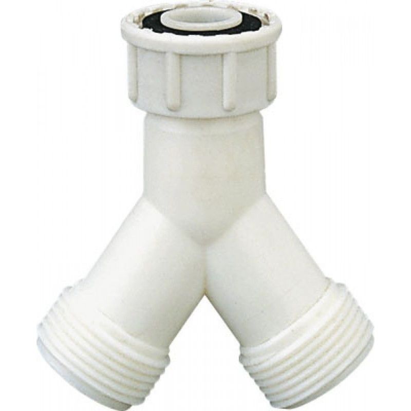 RACCORD Y FEMELLE MOBILE 3/4 - 2 SORTIES M 3/4 PLASTIQUE SACHET 1 PIÈCE