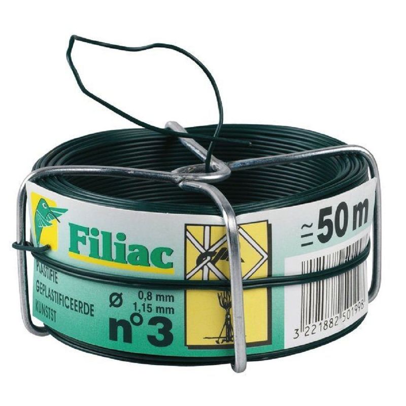 FIL GALVANISÉ PLASTIFIÉ FILIAC VERT 50M D1.15mm