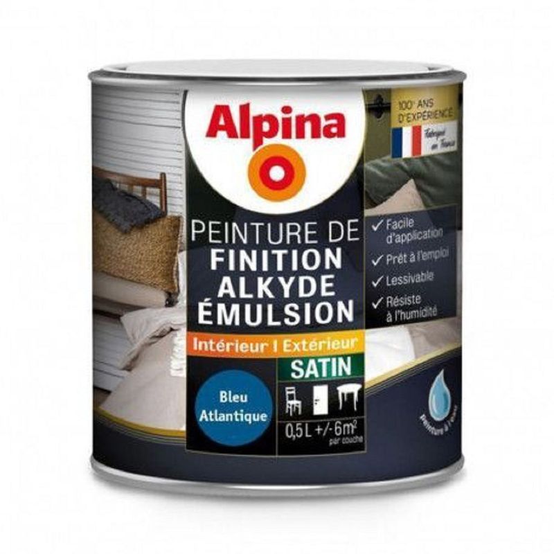 ALKYDE EMULSION SATIN 0,5 L BLEU ATLANTIQUE