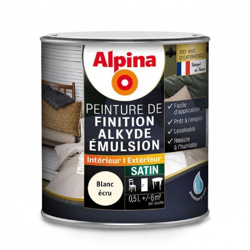 ALKYDE EMULSION SATIN 0,5 L BLANC ECRU