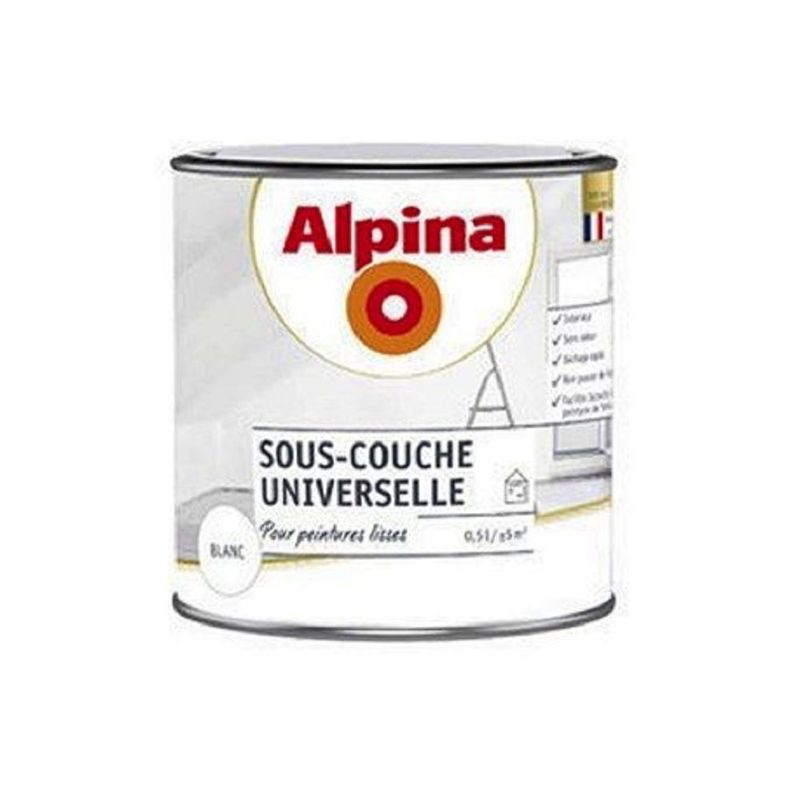 ALPINA S-Couche Universelle - Conditionnement : 0,5L, Couleur : blanc