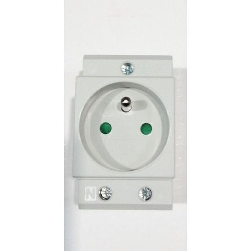 Prise modulaire de couleur grise pour armoires électriques, 230 VAC, 16A
