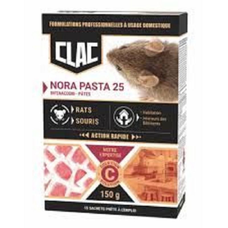 NORA PASTA 25 - PÂTES HUILÉES RATS-SOURIS - Difénacoum - 150g