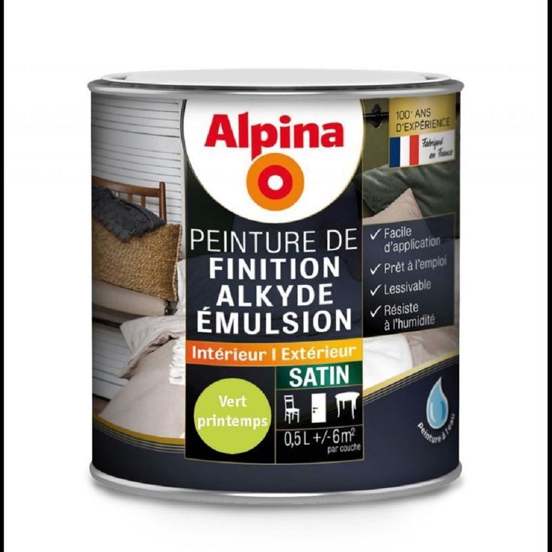 ALKYDE EMULSION SATIN 0,5 L VERT PRINTEMPS