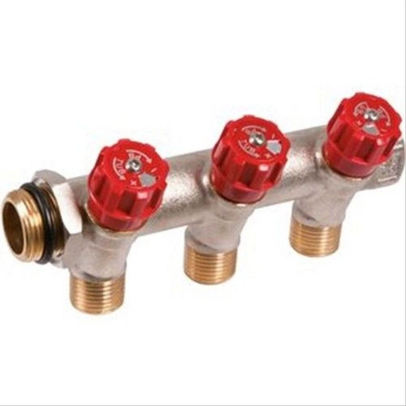 COLLECTEUR A ROBINET INTEGRÉ ROUGE MF 3/4 - 2 DÉPARTS M 1/2