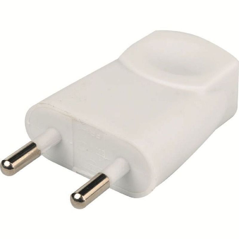 FICHE MALE 2P6A BLANC 9MM